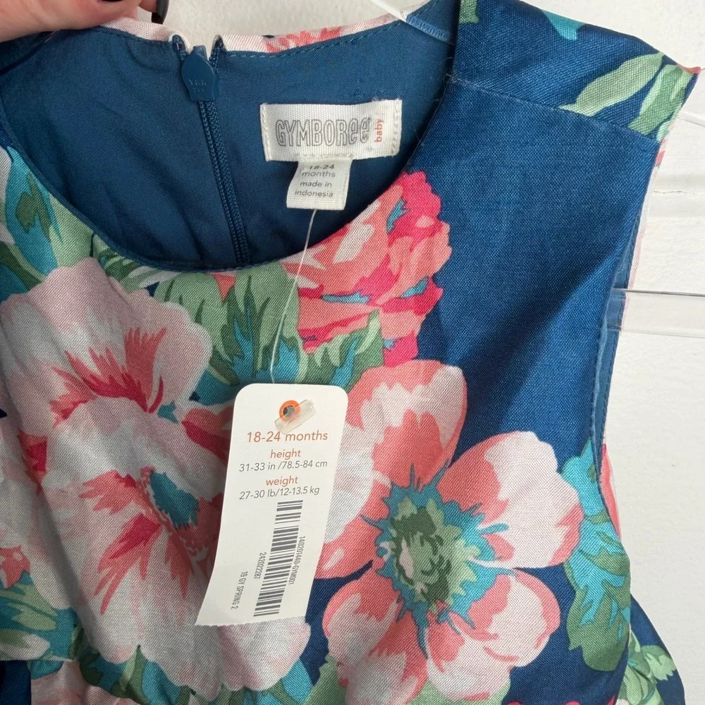 NEW Gymboree 18-24 Months Floral Dress‎ Formal Wedding Derby Spring Blue